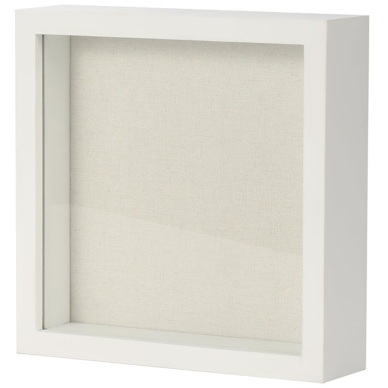 TJMOREE TJ.MOREE إطار صندوق ظلال صغير أبيض 5 × 5 صندوق عرض ظل إطار صورة خشبي مع ميداليات تذكارات زجاجية للحيوانات الأليفة صور للجدار والطاولة - Image 1